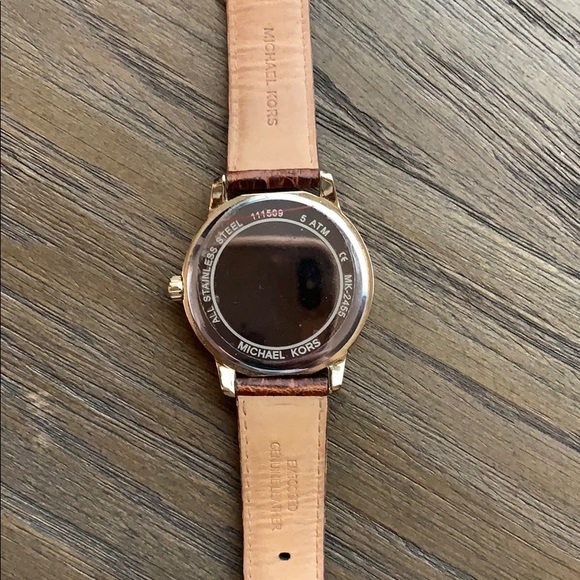 Michael Kors MK-2455 Kinley Brown Leather & Gold main image 4